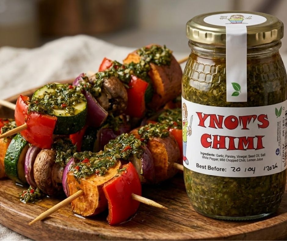 Ynot's Chimi on Veggie Kebabs